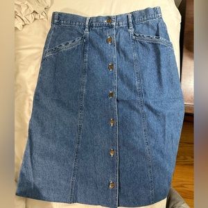 Vintage LL Bean long denim skirt